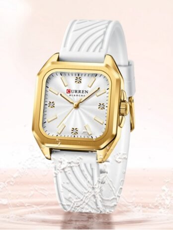 Womens Square Small Dial Waterproof Quartz Silicone Watch